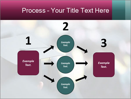 A graduation cap in front of a crowd of people Google Slides Theme - Slide 92