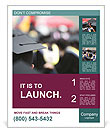 A graduation cap in front of a crowd of people Poster Template