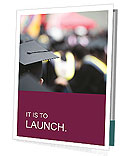 A graduation cap in front of a crowd of people Presentation Folder