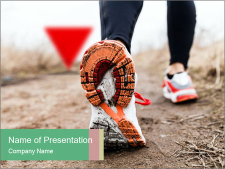 Autumn And Winter Sports Shoes For Walking, Running, Fitness And Cross Country Trail Running Outdoors In Nature. Google Slides Theme