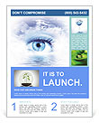 Scenic Water View With An Eye Illustration - Conceptual Art. Flyer Template