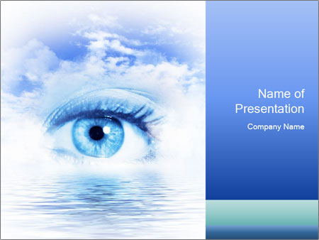 Scenic Water View With An Eye Illustration - Conceptual Art. Google Slides Theme