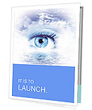 Scenic Water View With An Eye Illustration - Conceptual Art. Presentation Folder
