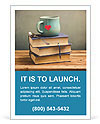 Antique Books And Heart-Shaped Cup On Wooden Table: A Nostalgic Display Of Vintage Charm. Ad Template