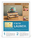 Antique Books And Heart-Shaped Cup On Wooden Table: A Nostalgic Display Of Vintage Charm. Flyer Template