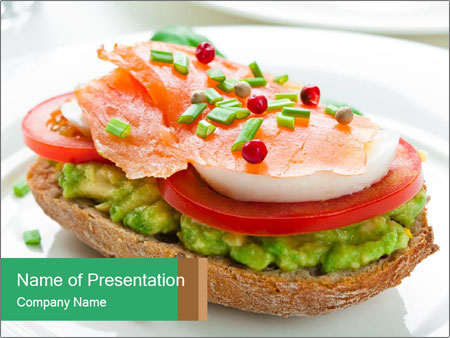 Smoked Salmon Avocado Egg Sandwich With Tomato - Delicious Breakfast Recipe Google Slides Theme
