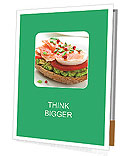 Smoked Salmon Avocado Egg Sandwich With Tomato - Delicious Breakfast Recipe Presentation Folder