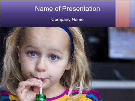 Childhood Nutrition: Toddler Drinking From Straw Bottle Google Slides Theme