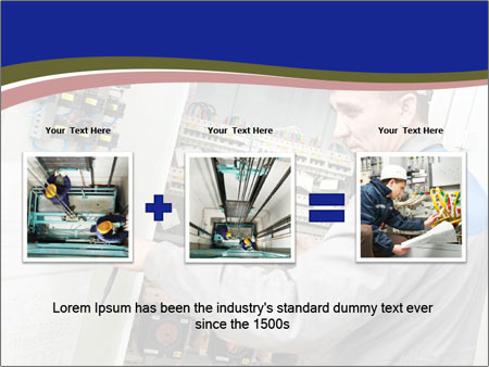 Inspecting High Voltage Power Electric Line Distribution Fuseboard: An Electrician Builder At Work Checking Wires With Drawings. Google Slides Theme - Slide 22