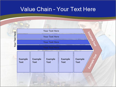 Inspecting High Voltage Power Electric Line Distribution Fuseboard: An Electrician Builder At Work Checking Wires With Drawings. Google Slides Theme - Slide 27