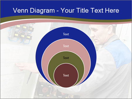 Inspecting High Voltage Power Electric Line Distribution Fuseboard: An Electrician Builder At Work Checking Wires With Drawings. Google Slides Theme - Slide 34