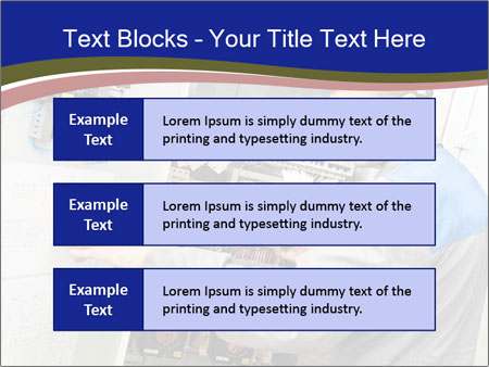 Inspecting High Voltage Power Electric Line Distribution Fuseboard: An Electrician Builder At Work Checking Wires With Drawings. Google Slides Theme - Slide 58