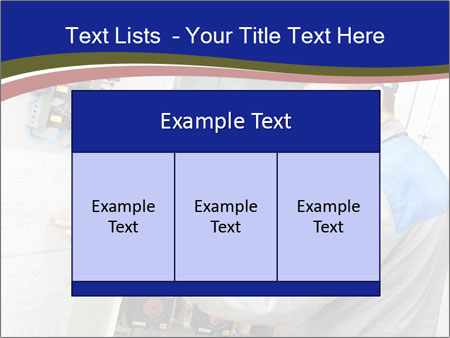 Inspecting High Voltage Power Electric Line Distribution Fuseboard: An Electrician Builder At Work Checking Wires With Drawings. Google Slides Theme - Slide 59