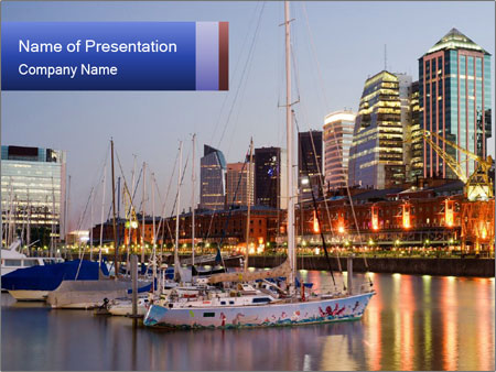 Discover The Stunning Cityscape Of Buenos Aires, Argentina's Bustling Capital, Including The Trendy Puerto Madero Neighborhood. Google Slides Theme