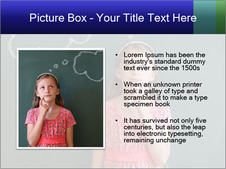 Young Female Student Lost In Thought In Front Of Chalkboard With Thinking Bubble Google Slides Theme - Slide 13