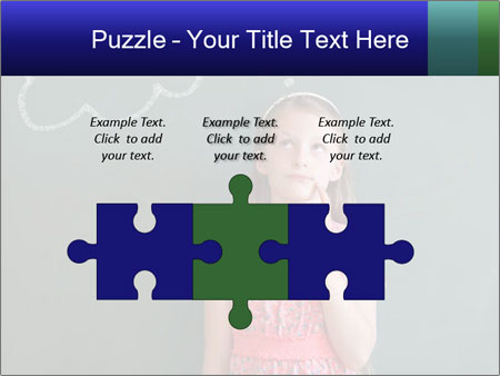 Young Female Student Lost In Thought In Front Of Chalkboard With Thinking Bubble Google Slides Theme - Slide 42