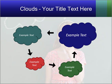 Young Female Student Lost In Thought In Front Of Chalkboard With Thinking Bubble Google Slides Theme - Slide 72