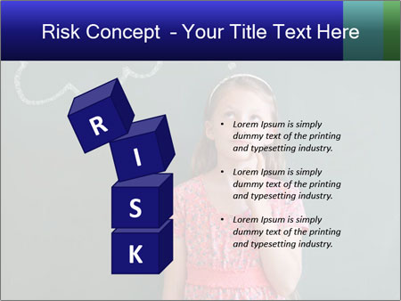 Young Female Student Lost In Thought In Front Of Chalkboard With Thinking Bubble Google Slides Theme - Slide 81