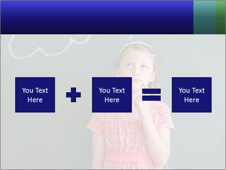 Young Female Student Lost In Thought In Front Of Chalkboard With Thinking Bubble Google Slides Theme - Slide 95