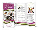 A group of people sitting around a table talking Brochure Template