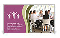 A group of people sitting around a table talking Business Card Template