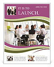A group of people sitting around a table talking Flyer Template