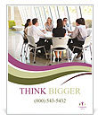 A group of people sitting around a table talking Poster Template