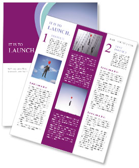 Cityscape With Man Holding A Floating Balloon Newsletter Template