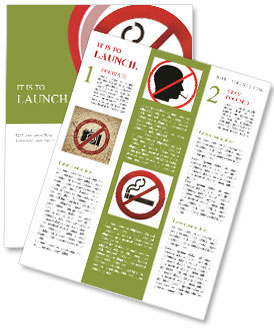 White Background With Grunge Texture Sign Prohibiting Smoking Newsletter Template