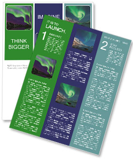 Nice sky with green aurora Newsletter Template