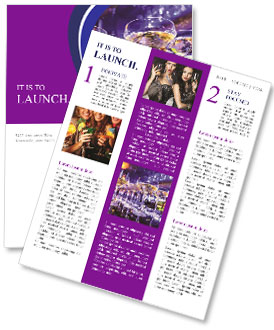 Glasses of champagne on bar Newsletter Template