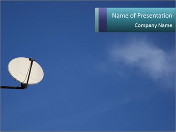 Installing A Satellite Dish On An Apartment Block Wall In Berlin, Germany PowerPoint Template