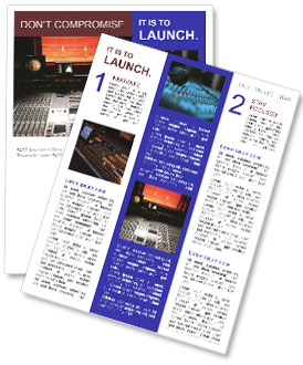 Professional Music Studio For Recording And Mixing Tracks Newsletter Template