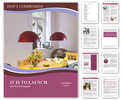 Stylish Country Home Living-Dining Room Interior Design Word Template