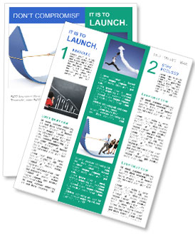 Business Team Pulling Up Bar With Rope For Growth Chart Concept: A Portrait Newsletter Template