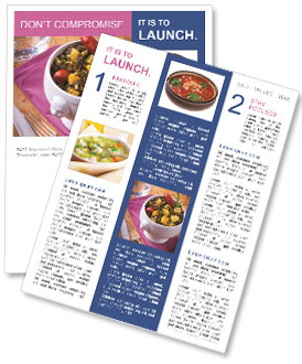 Delicious Ethnic Dish With Borecole, Potato, And Meat In A Beautiful Place Setting Newsletter Template