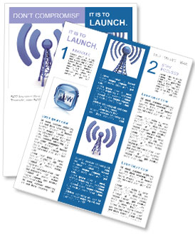 3D Abstract Antenna Rendered On A White Background Newsletter Template