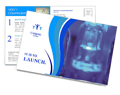 Blue Transparent Led Background With Multiple Leds Postcard Template