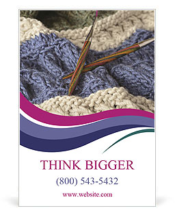Displaying Stitches On A Handmade Wool Blanket Using Circular Needles Ad Template