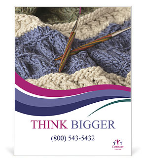 Displaying Stitches On A Handmade Wool Blanket Using Circular Needles Poster Template