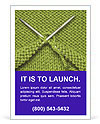 Knitting Supplies: Spokes, Wool Yarn, And Techniques Ad Template