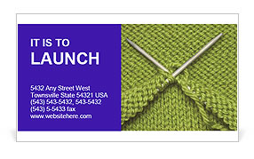 Knitting Supplies: Spokes, Wool Yarn, And Techniques Business Card Template