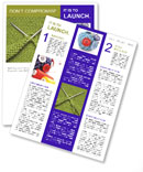 Knitting Supplies: Spokes, Wool Yarn, And Techniques Newsletter Template
