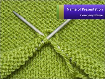 Two Knitting spokes PowerPoint Template